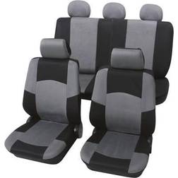 Petex 24274918 Classic Seat Cover 17 stycken Polyester Svart, Grå Förarsäte Passagerarsäte Baksäte