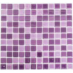 HUH Kristallmosaik Square Mix Violett 2,5X2,5 Cm Pris Per Ark