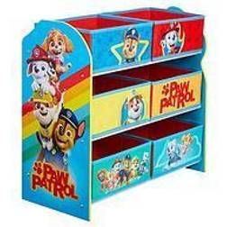 Paw Patrol Kids Bedroom Toy Storage Unit With 6 Storage Boxes