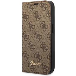 Guess 4G Metal Camera Outline Booktype Case Case for iPhone 14 Plus (Brown)