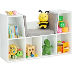 Relaxdays Bookcase with Seat Cushion