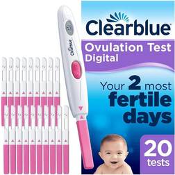 Clearblue Digitalt ägglossningstestkit (OPK) – har visat sig hjälpa dig att bli gravid, 1 digital hållare och 20 ägglossningstester