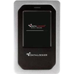 DataLocker DL4 FE 2 TB USB-C/-A-hårddisk med AES-256-bitars hårdvarukryptering, färgskärm och FIPS 140-2 nivå 3-certifiering, DSGVO-kompatibel, DL4-2TB-FE