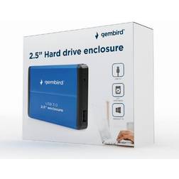 Gembird EE2-U3S-2-B HDD-hölje 2.5" SATA USB-anslutning Blå