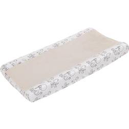Disney 100% Polyester Fits Standard Diaper Changing Pad Cover 1 Pack White Animal Print