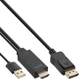 InLine HDMI DisplayPort omvandlare kabel, 4K, svart/guld, 1