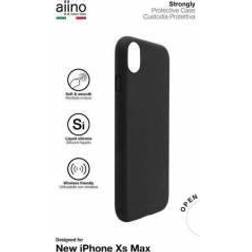 Aiino Strongly Case för iPhone Xs Max, Silikon, Stötsäker och skrapskydd, trådlös laddning, mjukt grepp, Hög slagskydd Svart