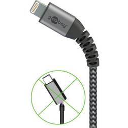 Goobay Lightning-kabel Apple MFi-certifierad Extra robust Premium textilkabel metallkontakter