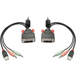 Lindy KVM-switch med DVI-D, USB 2.0 och ljud