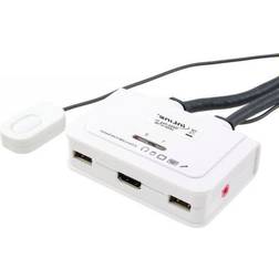 InLine 62612I KVM Switch, 2 gånger, HDMI, USB, med ljud, integrerad. Kabel