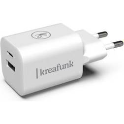 Kreafunk aDAPT Väggladdare USB-C USB A Vit