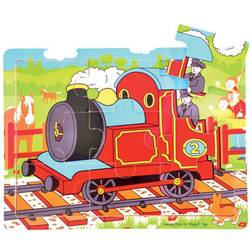 Bigjigs Toys Wooden 9 Piece Tray Puzzle (Train)
