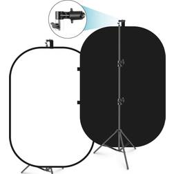 Neewer 152 x 183 cm Chromakey svart och vit 2-i-1 dubbelsidig pop-up hopfällbar bakgrund med stödstativ, vikbar panel för foto- och videoinspelning, livestreaming etc