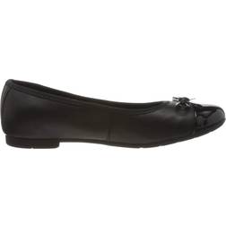 Clarks Girl's Scala Bloom School Shoes - Black Leather