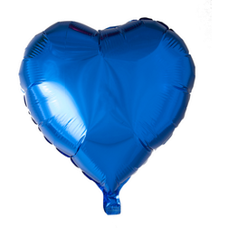 Hjerteformet Folieballon, Blå