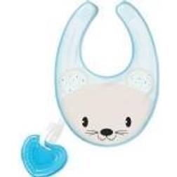 Chicco Bib with teether 4M blue