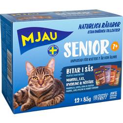Mjau Multibox Senior Våtfoder Katt Fisk & Köttsmak