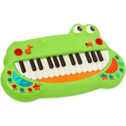 Battat 06224344430 krokodil småbarnsleksak – musikaliska barn, barn – djurtangentbordspiano med 5 instrumentinställningar – 2 år grön