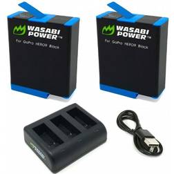 Wasabi Power Batterier och Batteriladdare Trippel för GoPro Hero11/10/9 Black Paket