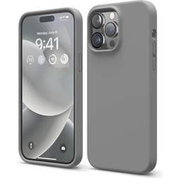Elago Fodral med flytande silikon kompatibelt med iPhone 14 Pro Max fodral (6,7 tum) premiumsilikon, helkroppsskydd – 4 lager, stöttåligt telefonfodral, reptåligt mjukt mikrofiberfoder (mörkgrå)
