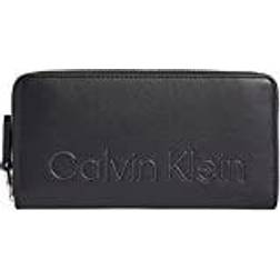 Calvin Klein Large Recycled Zip Around Wallet - Ck Black