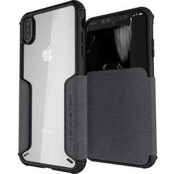 Ghostek Exec 3 Leather Flip Wallet Case for iPhone XS Max, Gray