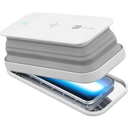 Cellularline Hi-Gens UV-C Sterilizer m. 15W trådlös laddare steriliserar telefon nycklar plånbok Vit