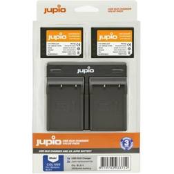 Jupio BLX-1 Olympus kit, 2st batterier dubbelladdare