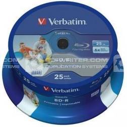 Verbatim BD-R 25GB 6x Spindle 25-Pack Wide Inkjet