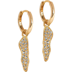 ENAMEL Copenhagen Sparkling Julia Hoops Earrings - Gold/Transparent