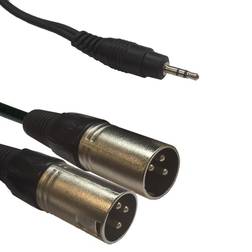 Accu Cable Adapterkabel 3,5 MiniJack stereo 2 XLR hane 1,5 meter