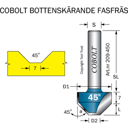 Cobolt 209-450 Fasfräs D1=21 D2=7