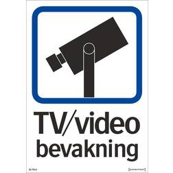 Skylt TV/Video bevakning hårdplast A5