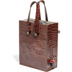 Professional Secrets Bronx "Bag in Box" i Präglat Läder, Dark Cognac