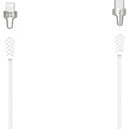 XtremeMac Premium USB-C Till Lightning Kabel 2m Vit/Silver