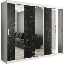 Furniturebox med Speglar Mitt Marmesa 250 Marmormönster - Vit/Svart/Guld
