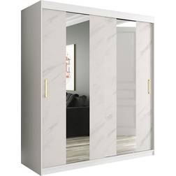 Furniturebox med Speglar Mitt Marmesa 180 Marmormönster - Vit/Guld
