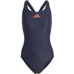 adidas 3 Bar Logo Swimsuit - Shadow Navy/Coral Fusion