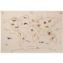 Ferm Living Värlskarta tyg The World Textile Map