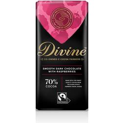 Divine 70% Dark Chocolate with Raspberries 90g