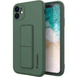 Wozinsky Kickstand Case flexibelt silikonskal med stativ iPhone 12 Pro Mörkgrön