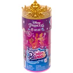 Disney Princess Princess-leksaker, Royal Color Reveal-docka med 6 överraskningar vid uppackning, vänskapsserie med figur, inspirerade av Disneyfilmer, HMB69