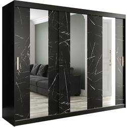 MARMUL Garderob med Speglar Mitt 250 Marmormönster