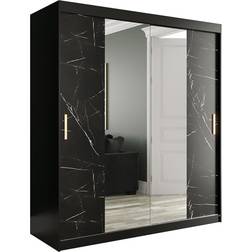 MARMUL Garderob med Speglar Kant 180 Marmormönster