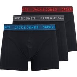 Jack & Jones 3-Pack Plain Trunks - Black/Asphalt