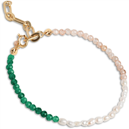 ENAMEL Copenhagen Gabriella Bracelet - Gold/Green/Pink/Pearls