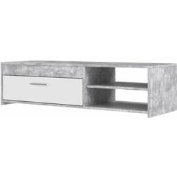 Forte Furniture Pilvi Contemporary White/Light Grey Concrete TV-bänk 120x31.8cm