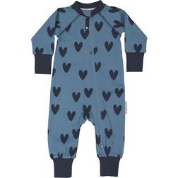 Geggamoja Rib Pajamas - Blue Heart