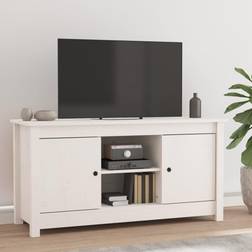 vidaXL White Solid Pine TV-bänk 103x52cm