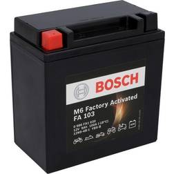 Bosch Motorcykelbatteri YB9-B 9Ah 100A gelteknik cykelbeständigt startbatteri, lagrbart, underhållsfritt, svart